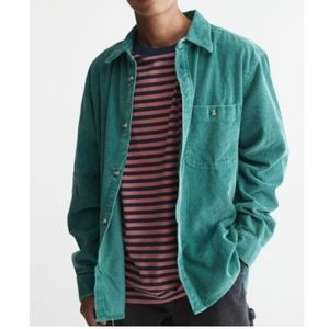 UO Big Corduroy Cotton Cord Work Shirt XL Turquoise
